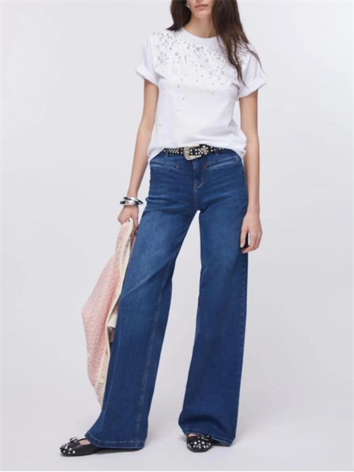 T-shirt con castoni gioiello LIU JO | CA6193J3868/11111
